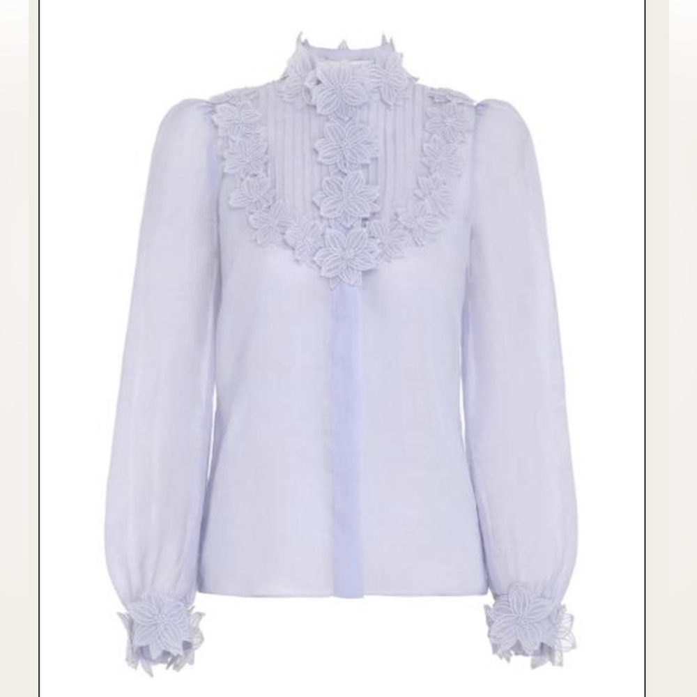 Zimmermann The Lovestruck Trim Shirt, Size 0